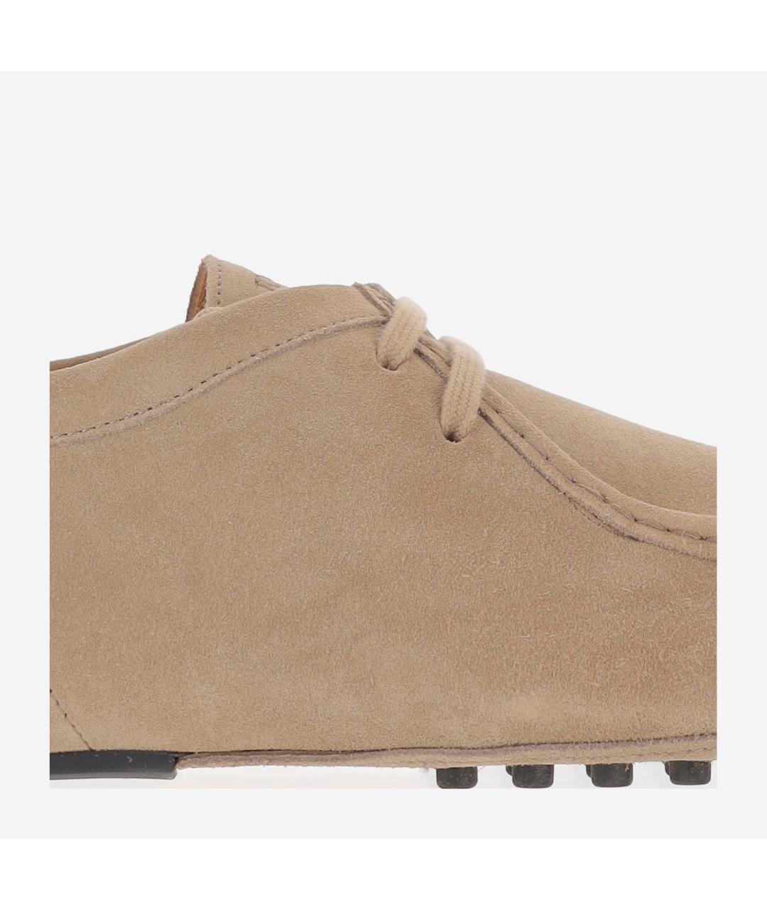 TOD'S Бежевые замшевые низкие ботинки, фото 5