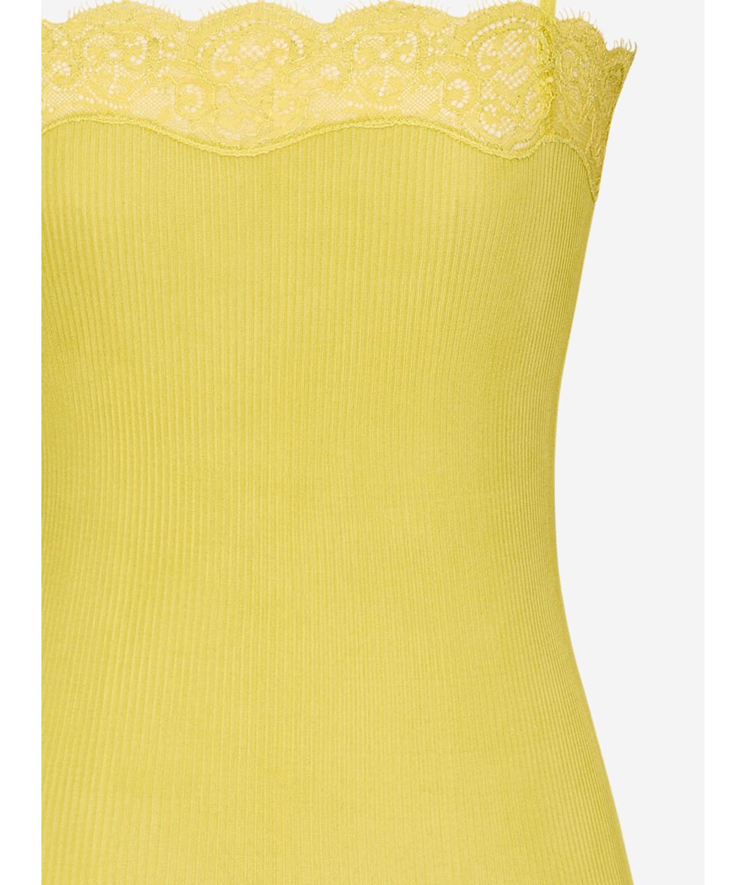 SAINT LAURENT Желтая шелковая майка, фото 3