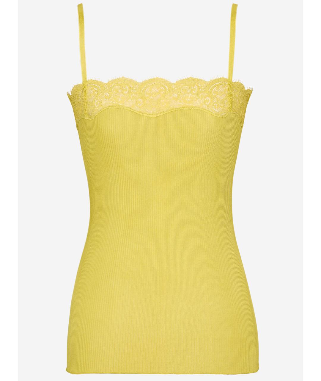 SAINT LAURENT Желтая шелковая майка, фото 4