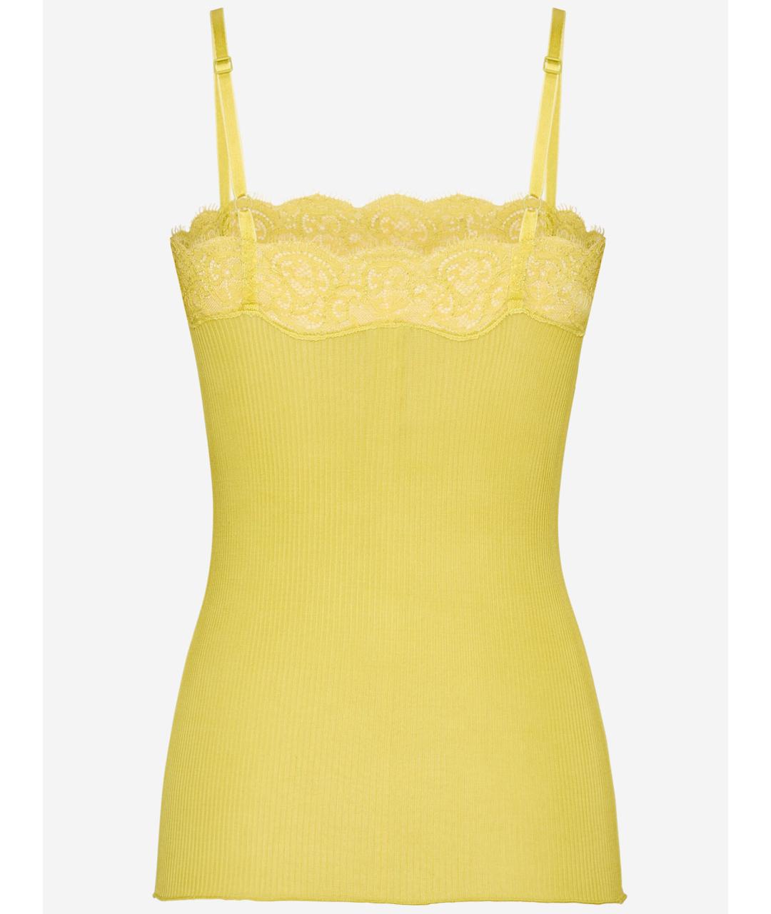 SAINT LAURENT Желтая шелковая майка, фото 2