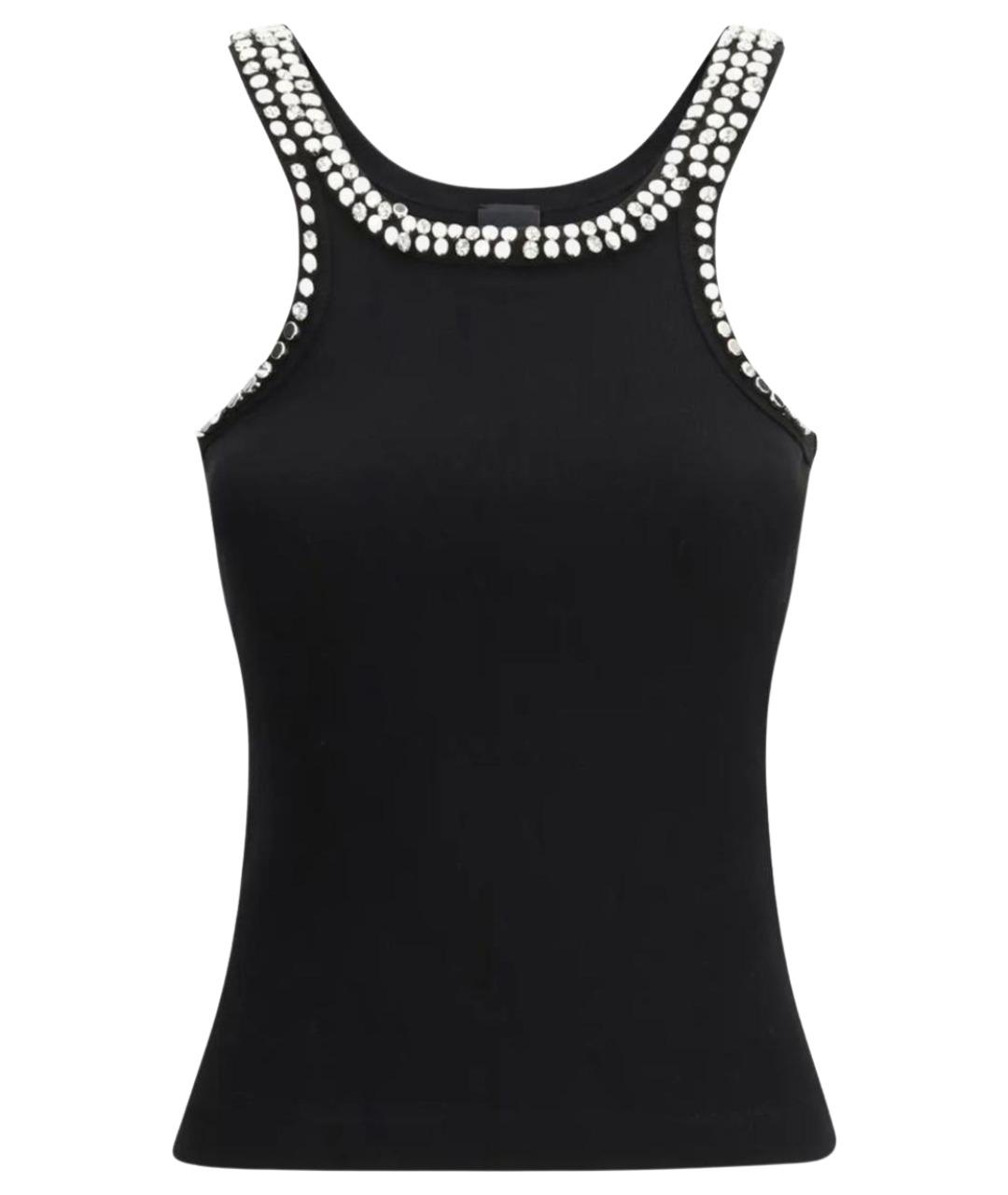 PINKO Черная хлопковая майка, фото 1