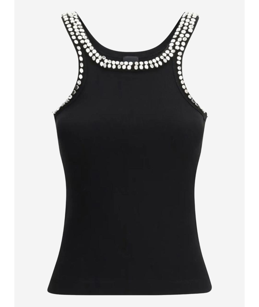 PINKO Черная хлопковая майка, фото 4