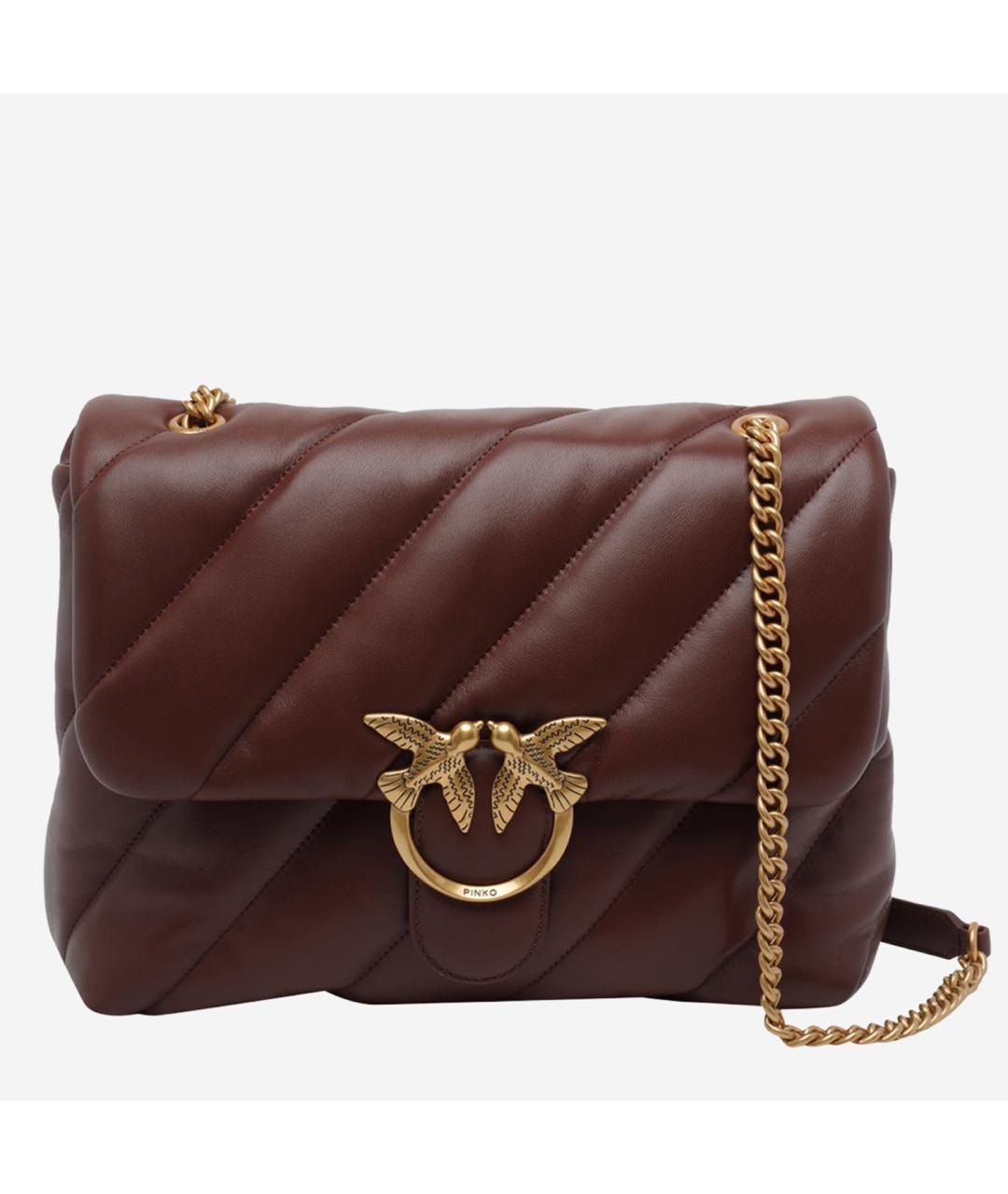PINKO Бордовая кожаная сумка через плечо, фото 5