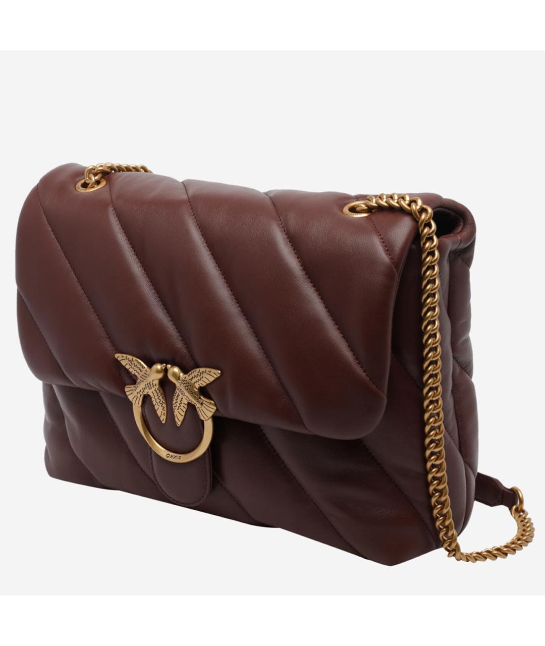 PINKO Бордовая кожаная сумка через плечо, фото 2