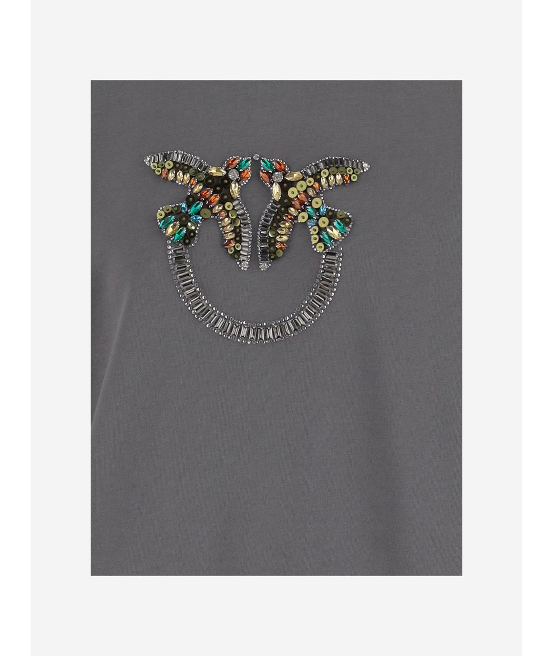 PINKO Серый хлопковый джемпер / свитер, фото 3