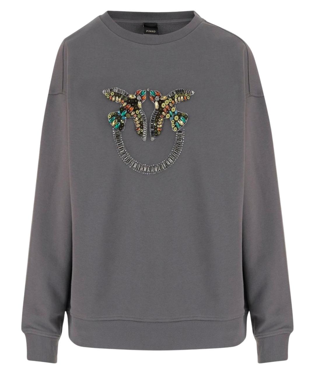 PINKO Серый хлопковый джемпер / свитер, фото 1
