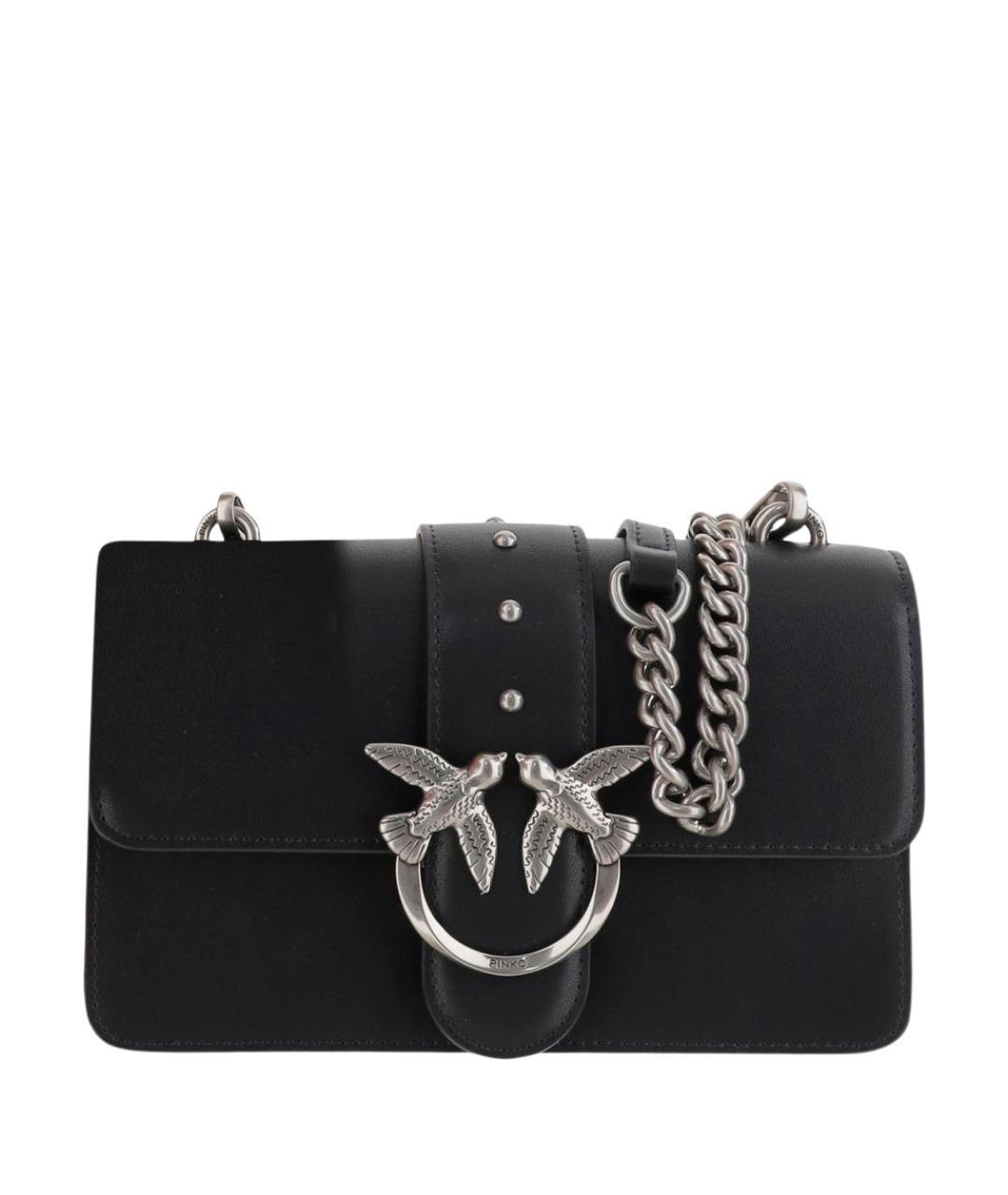 PINKO Черная кожаная сумка через плечо, фото 1