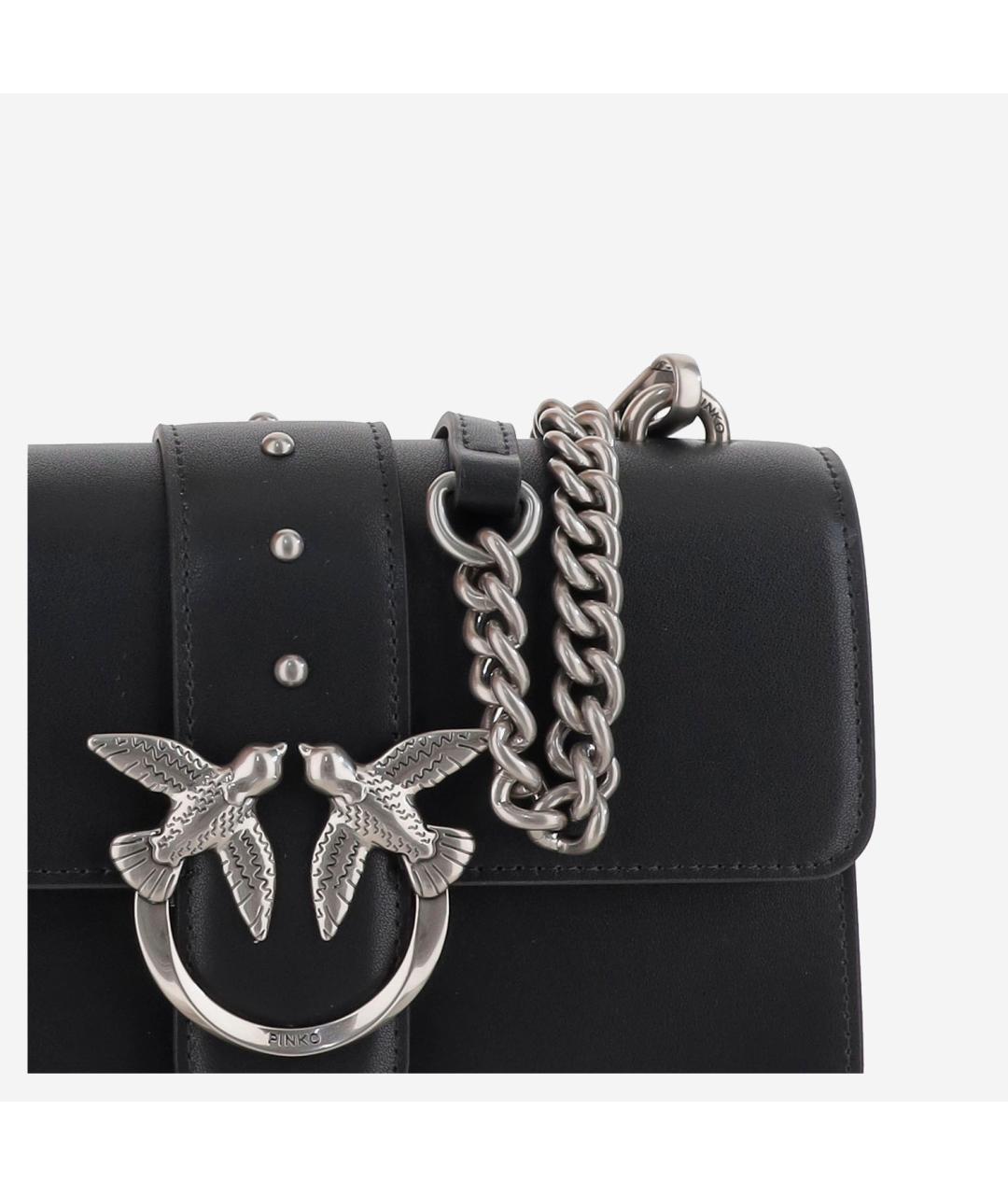PINKO Черная кожаная сумка через плечо, фото 4