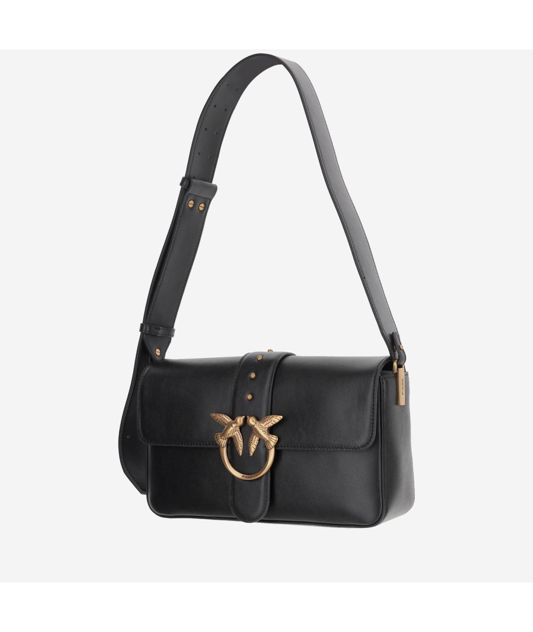 PINKO Черная кожаная сумка через плечо, фото 2