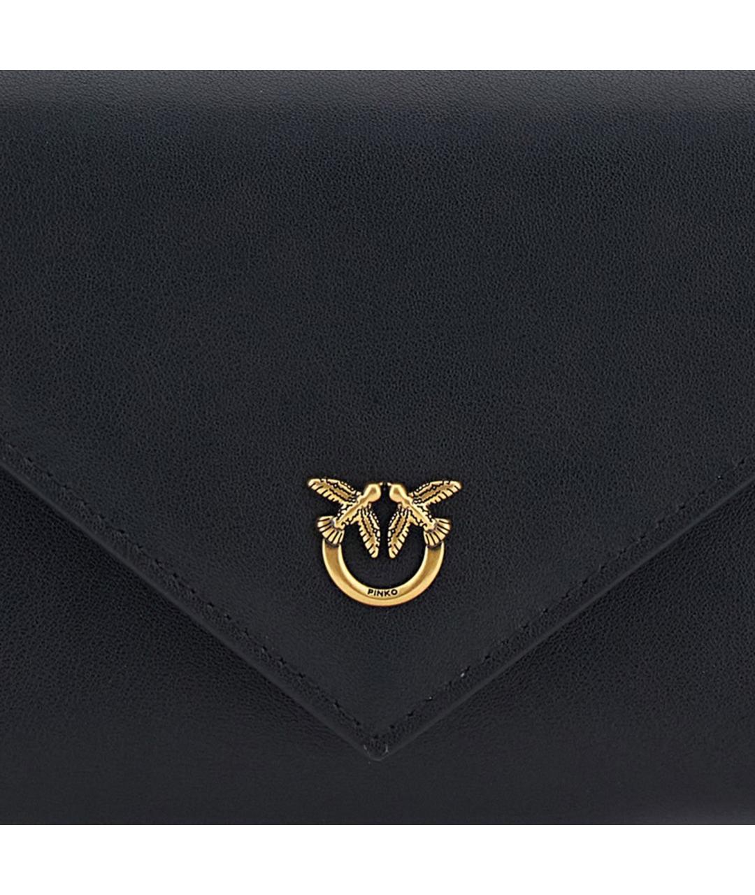 PINKO Черная кожаная сумка через плечо, фото 4