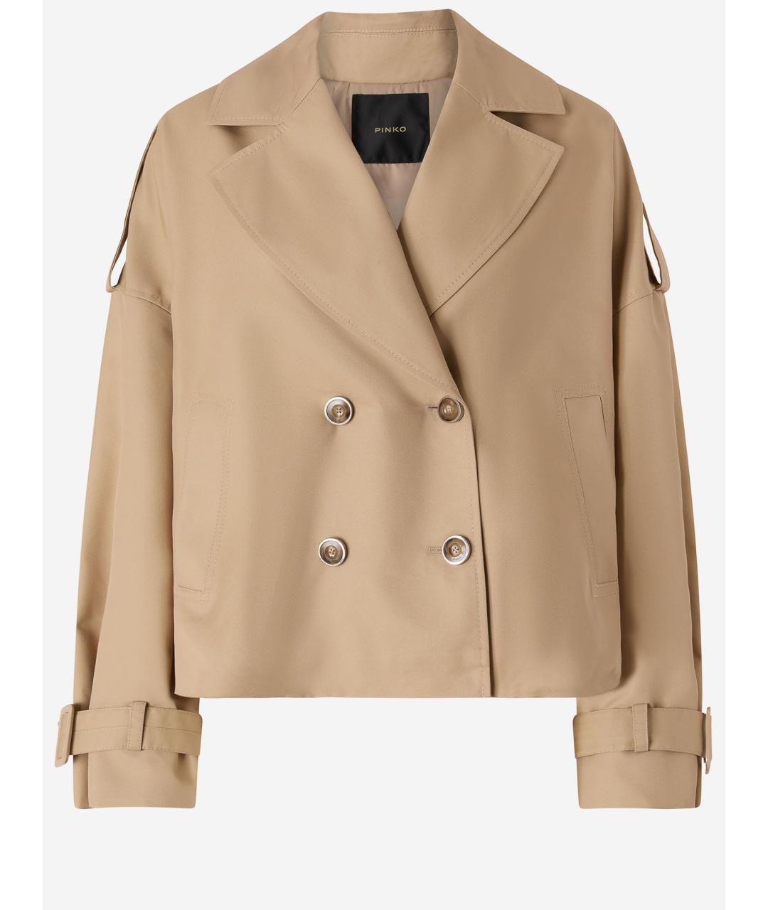 PINKO Бежевая хлопковая куртка, фото 4