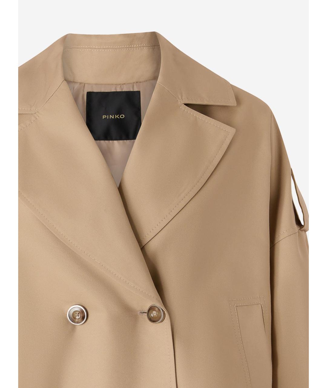 PINKO Бежевая хлопковая куртка, фото 3