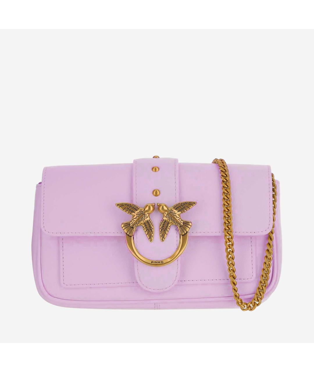 PINKO Розовая кожаная сумка через плечо, фото 5