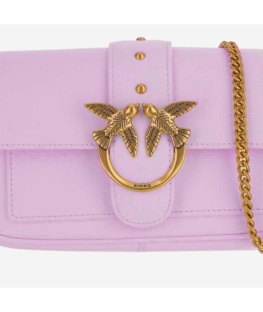 PINKO Розовая кожаная сумка через плечо, фото 4