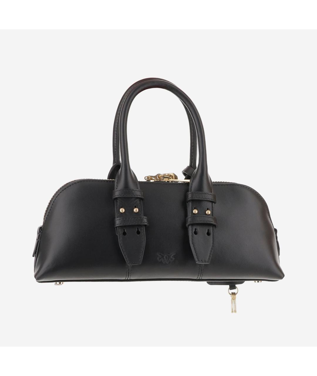 PINKO Черная кожаная сумка с короткими ручками, фото 3