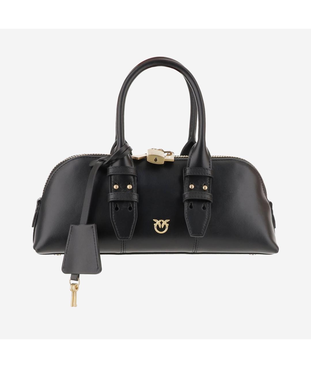 PINKO Черная кожаная сумка с короткими ручками, фото 5