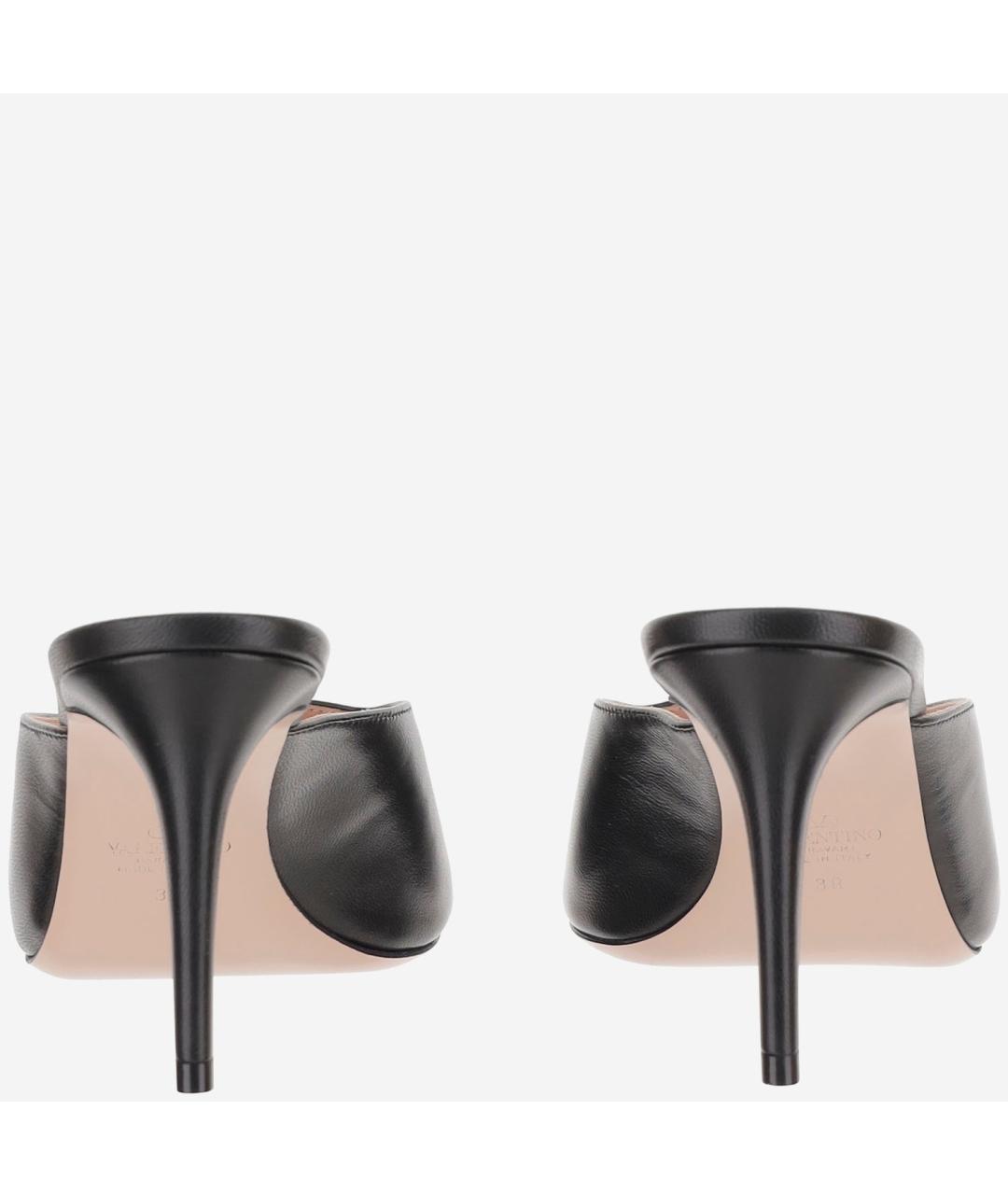 VALENTINO Черные кожаные босоножки, фото 4