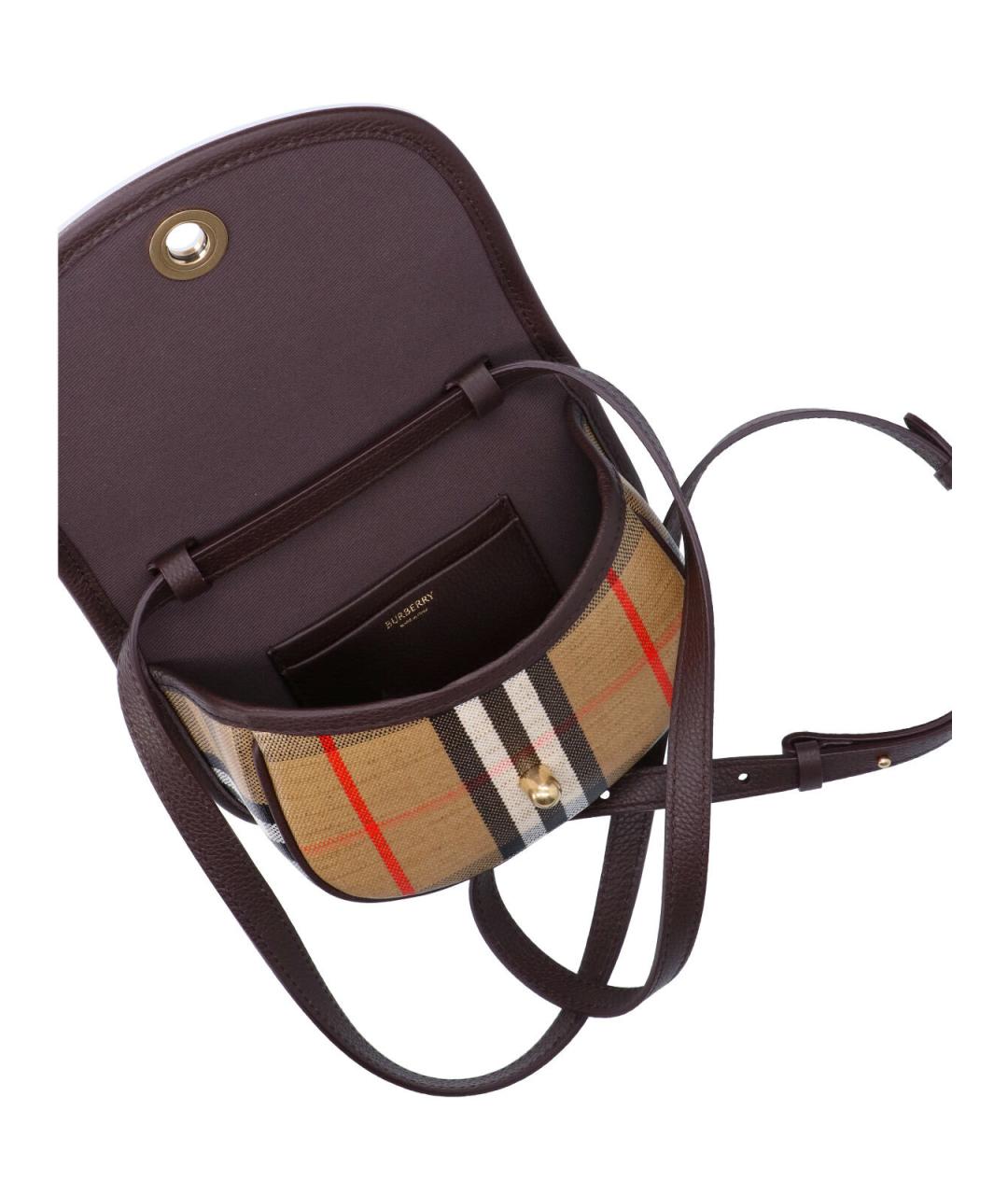 BURBERRY Бежевая тканевая сумка через плечо, фото 4