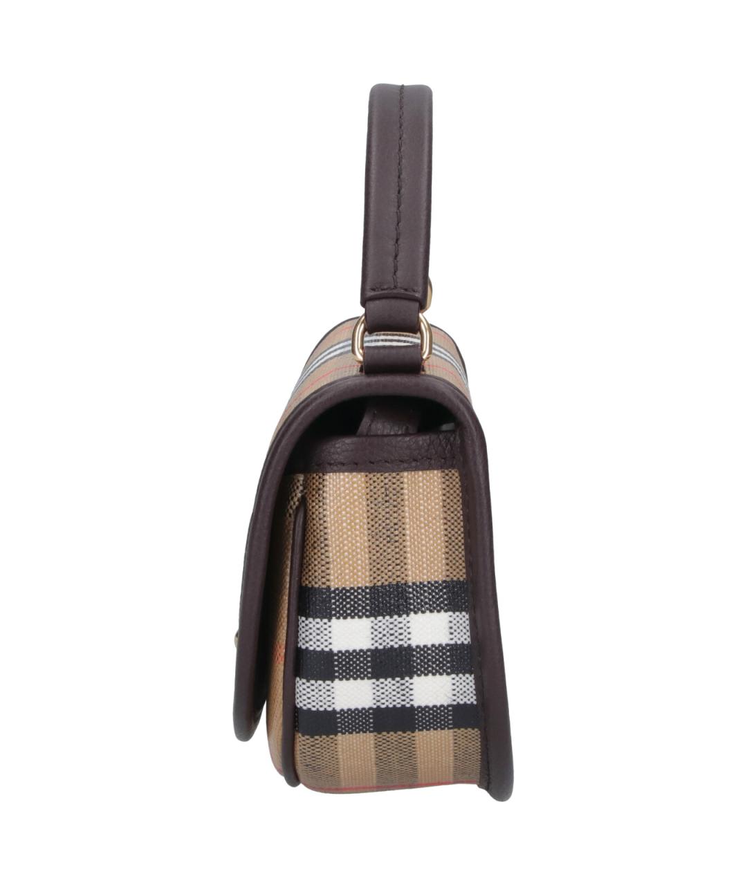 BURBERRY Бежевая тканевая сумка через плечо, фото 5