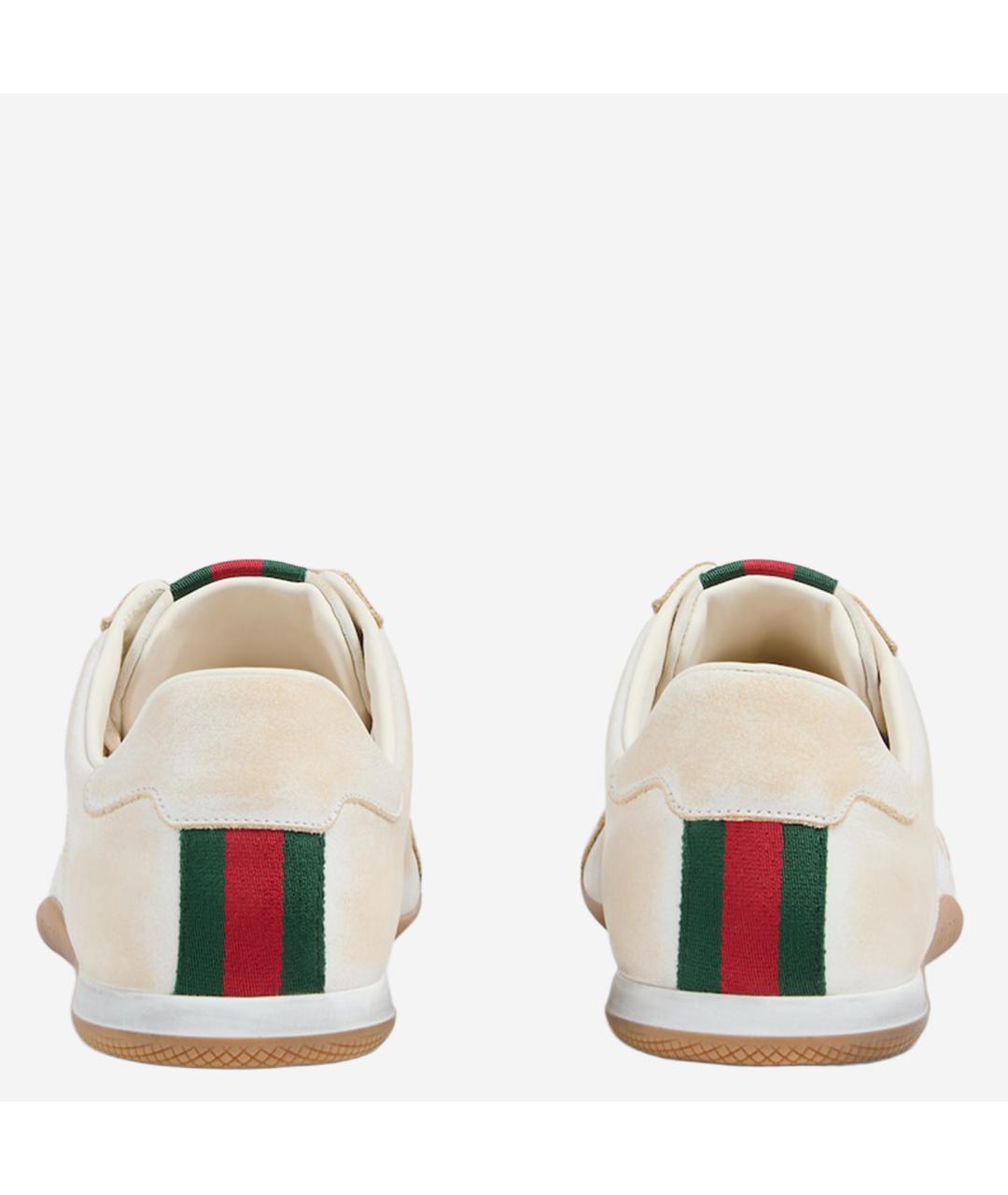 GUCCI Белые кожаные кроссовки, фото 4