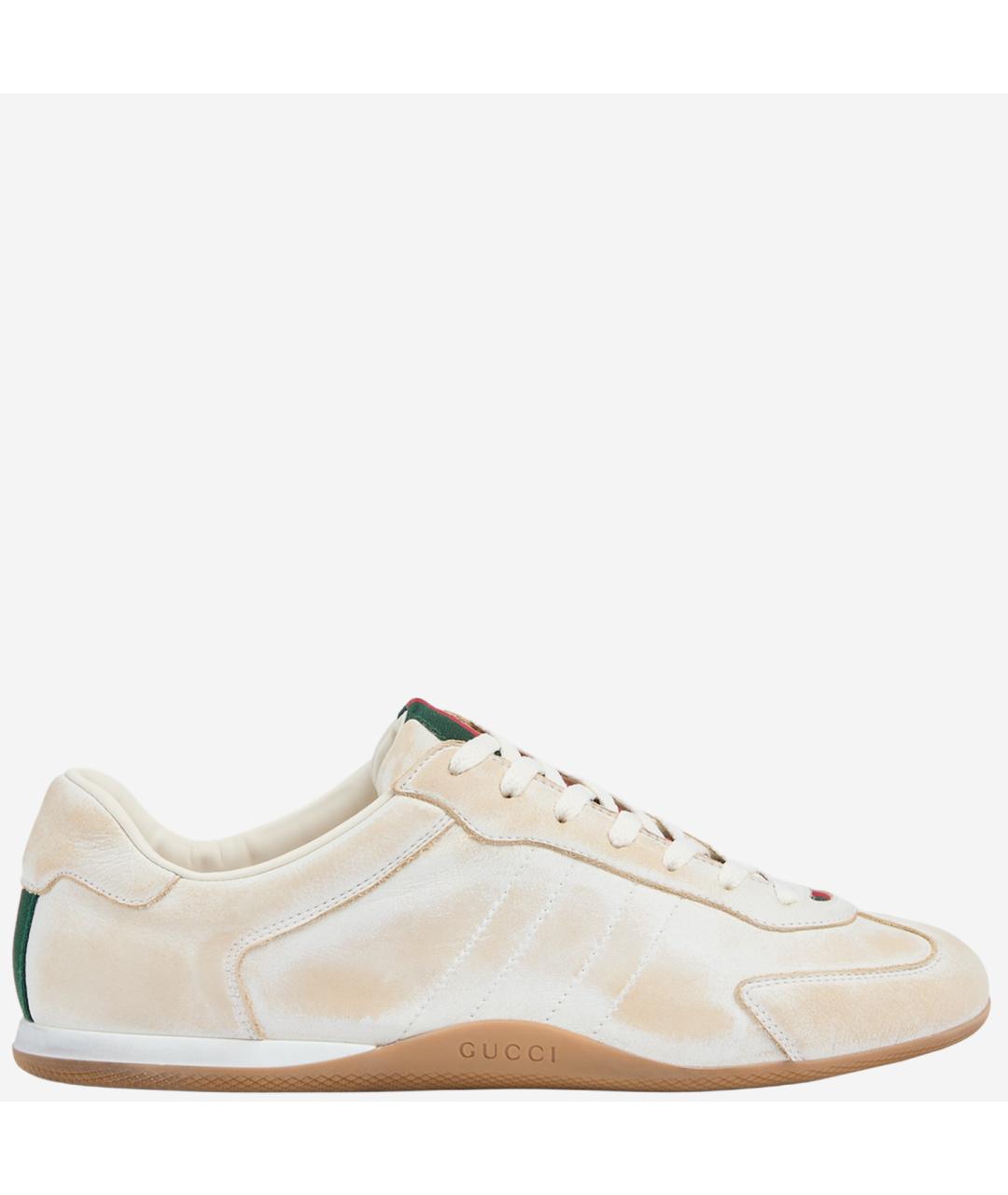 GUCCI Белые кожаные кроссовки, фото 6