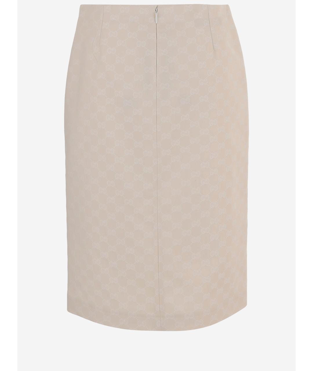 GUCCI Бежевая полиэстеровая юбка мини, фото 2