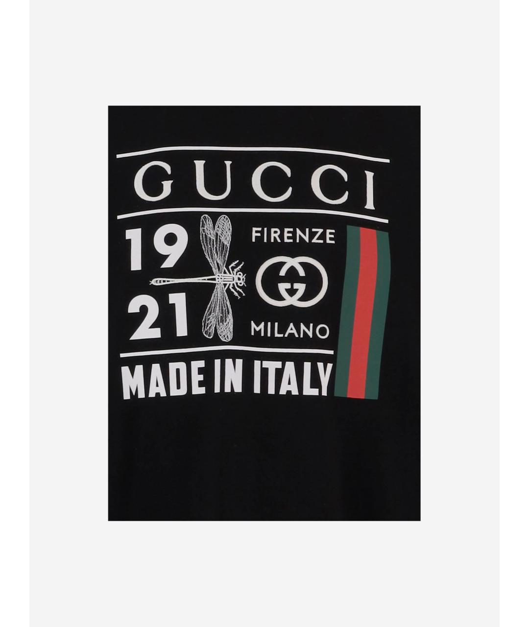 GUCCI Черная хлопковая футболка, фото 3