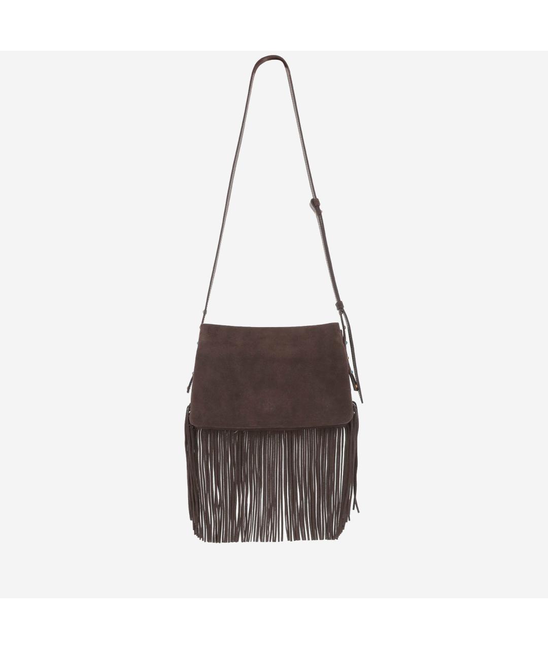 PINKO Коричневая замшевая сумка через плечо, фото 2