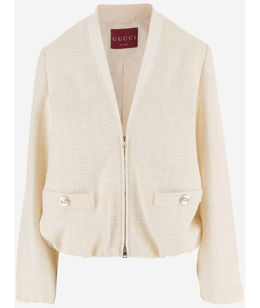 GUCCI Бежевая хлопковая куртка, фото 4