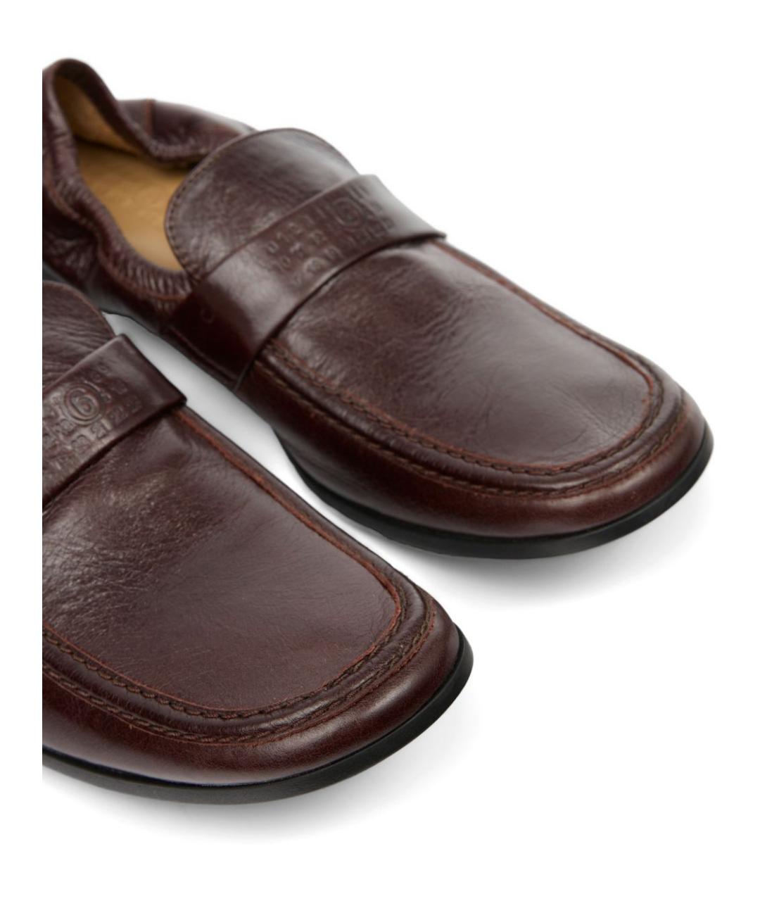 MM6 MAISON MARGIELA Коричневые кожаные лоферы, фото 5