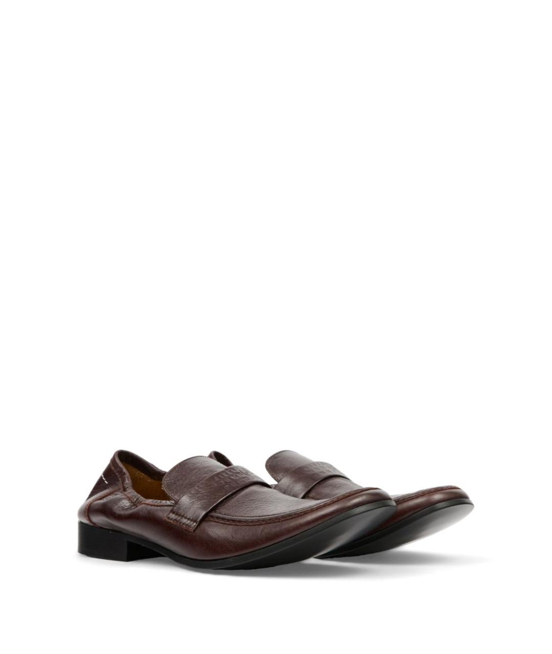 MM6 MAISON MARGIELA Коричневые кожаные лоферы, фото 4