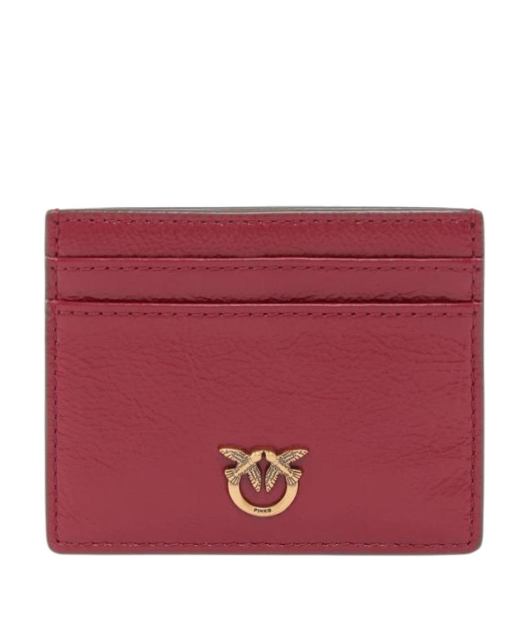 PINKO Красный кожаный кардхолдер, фото 1