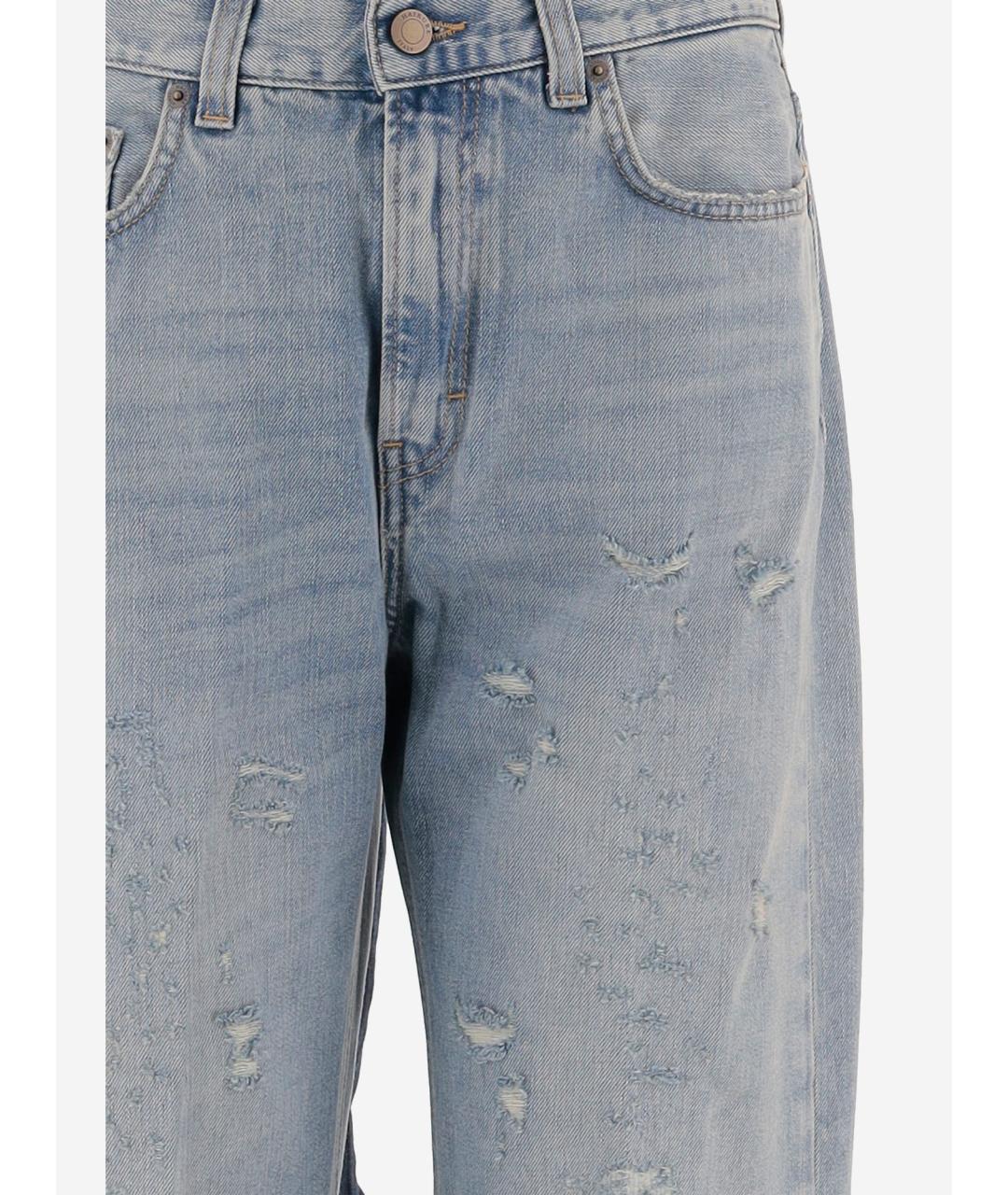 HAIKURE Голубые хлопковые прямые джинсы, фото 3