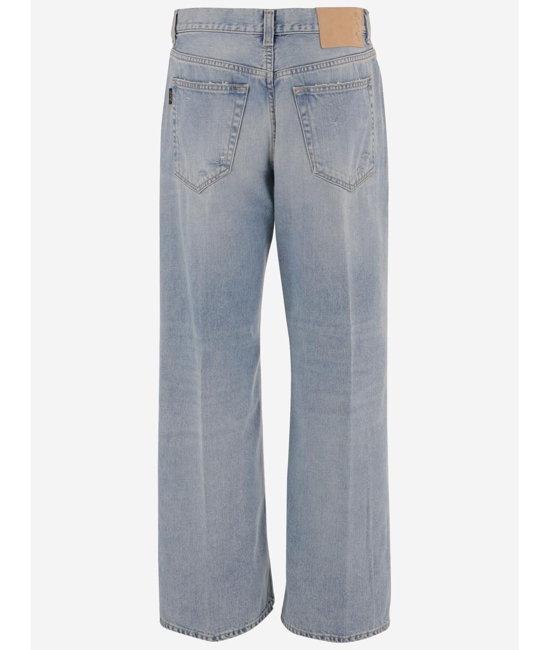 HAIKURE Голубые хлопковые прямые джинсы, фото 2