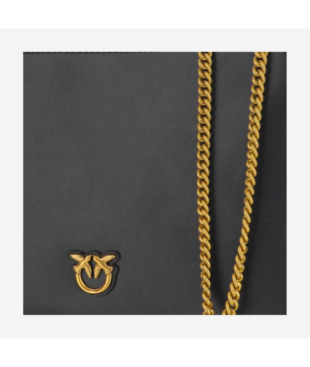 PINKO Черная кожаная сумка через плечо, фото 4