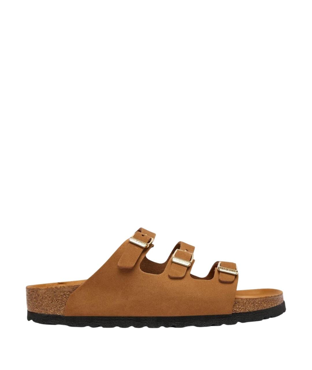 BIRKENSTOCK Коричневые замшевые сандалии, фото 1