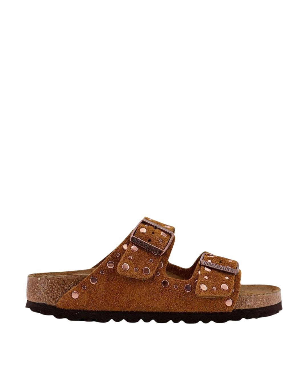 BIRKENSTOCK Коричневые замшевые сандалии, фото 1