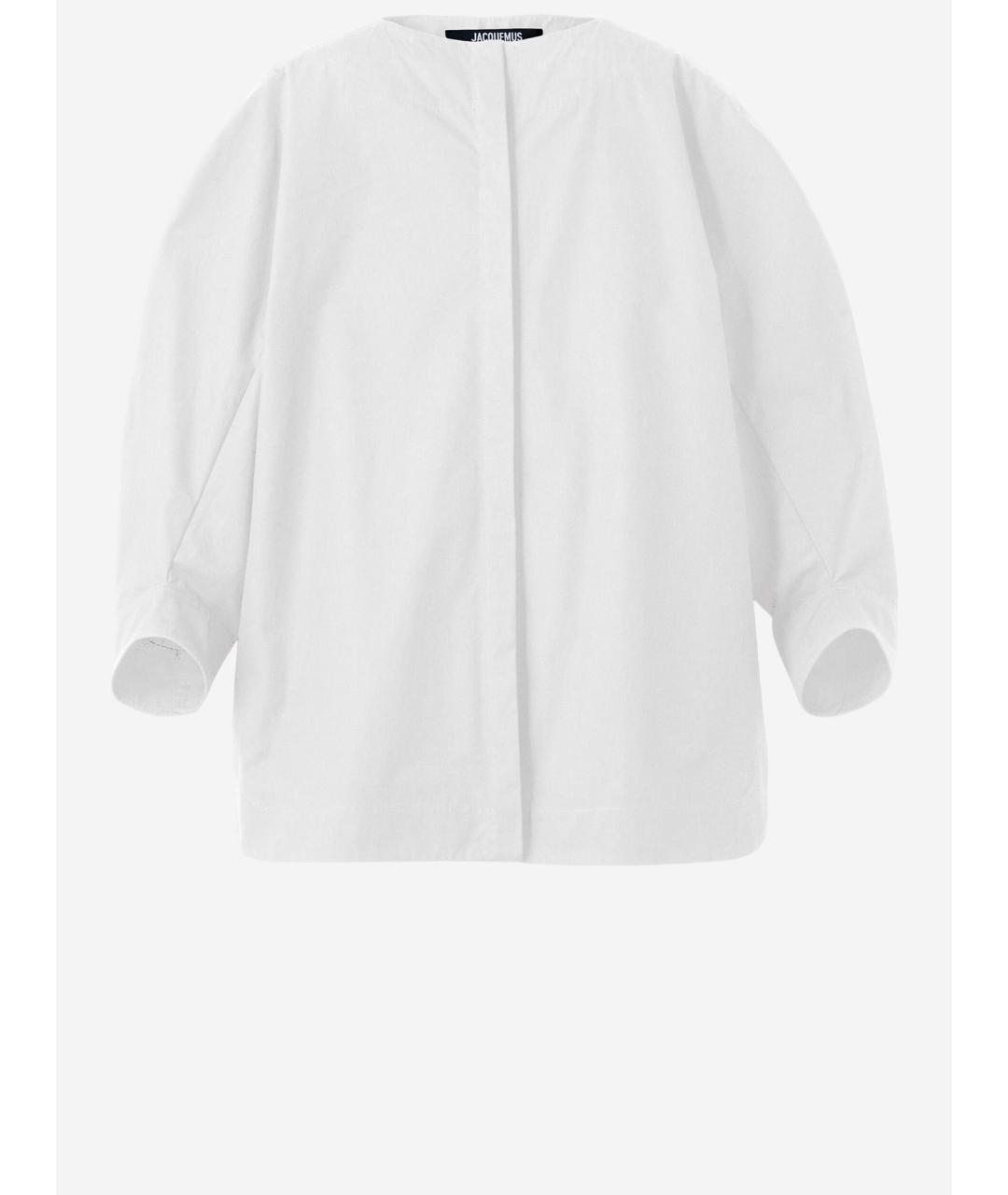JACQUEMUS Белая хлопковая рубашка, фото 4