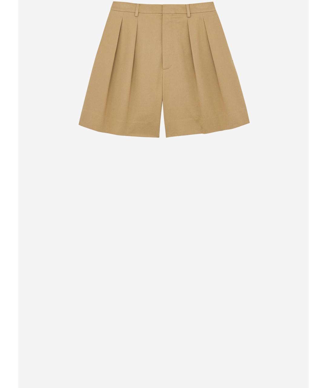 SAINT LAURENT Бежевые хлопковые шорты, фото 4