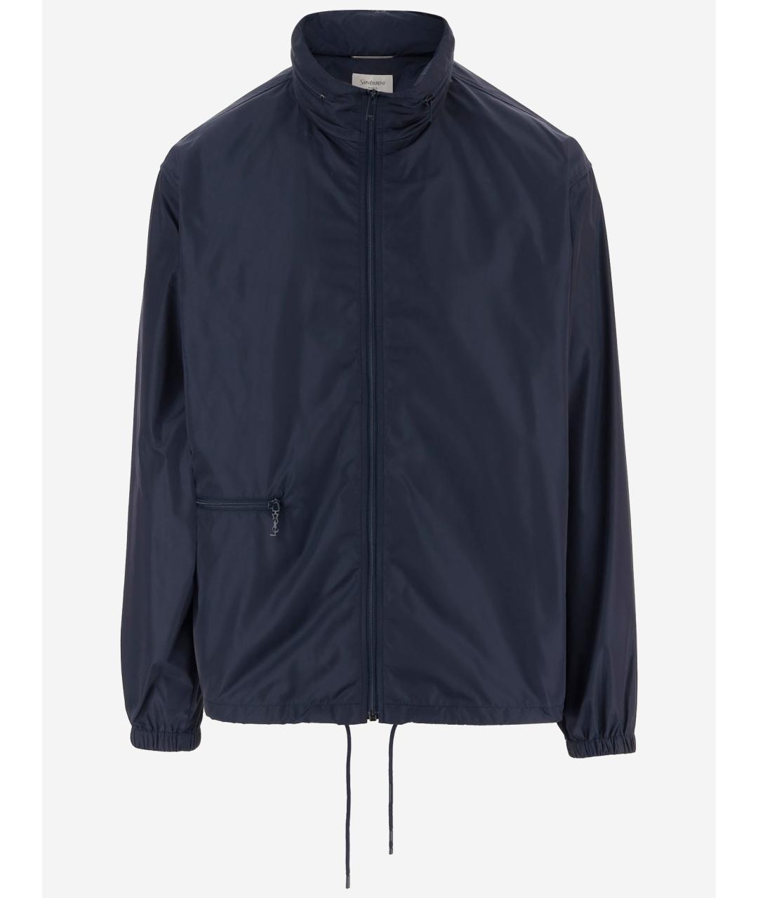 SAINT LAURENT Темно-синяя полиамидовая куртка, фото 4