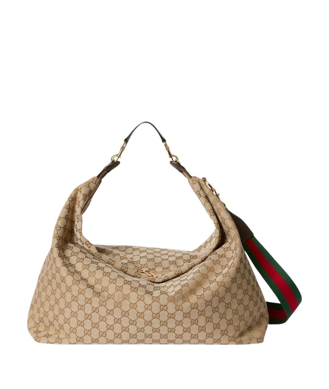 GUCCI Бежевая тканевая сумка на плечо, фото 1