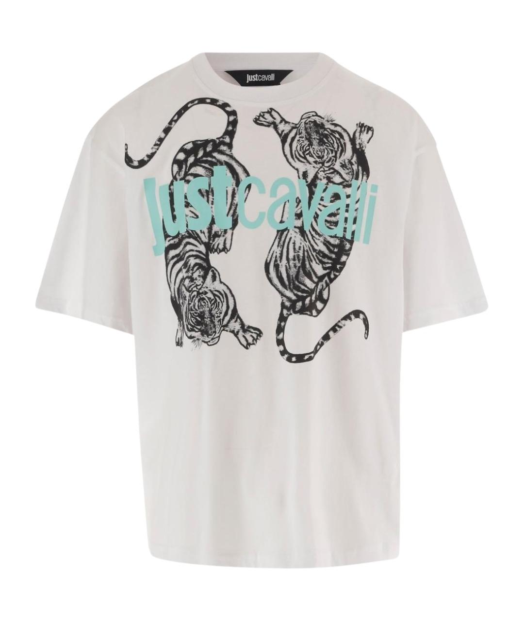 JUST CAVALLI Белая хлопковая футболка, фото 1