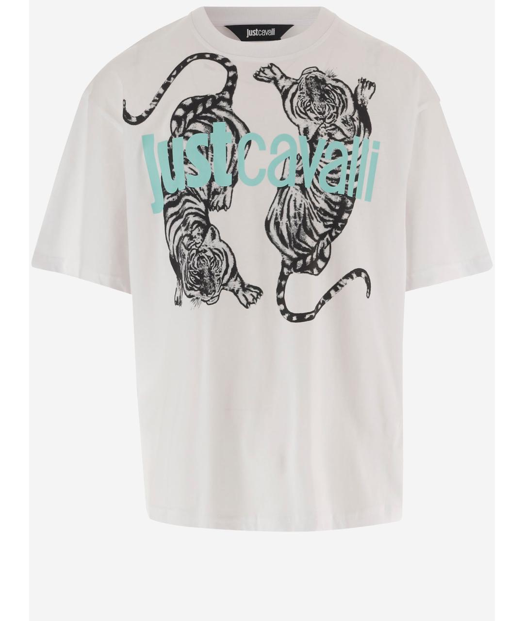 JUST CAVALLI Белая хлопковая футболка, фото 4