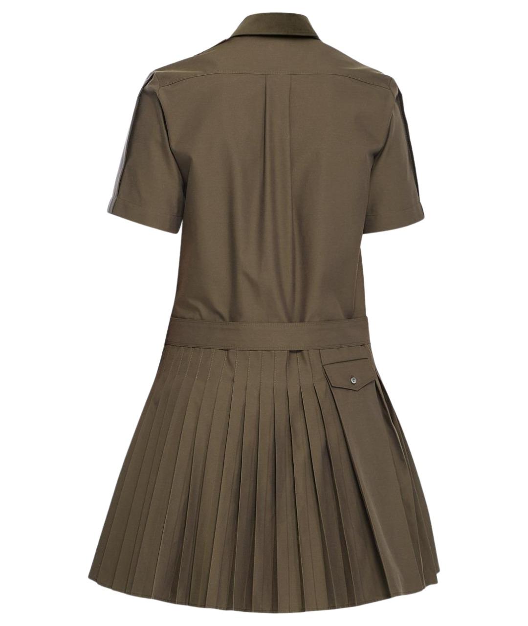 LOEWE Хаки хлопковое повседневное платье, фото 2