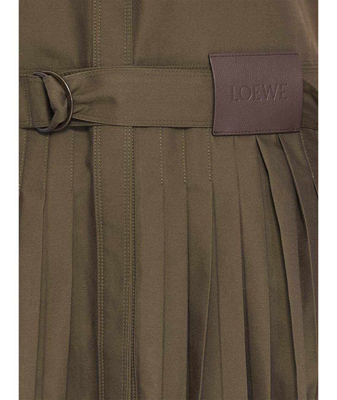LOEWE Хаки хлопковое повседневное платье, фото 3