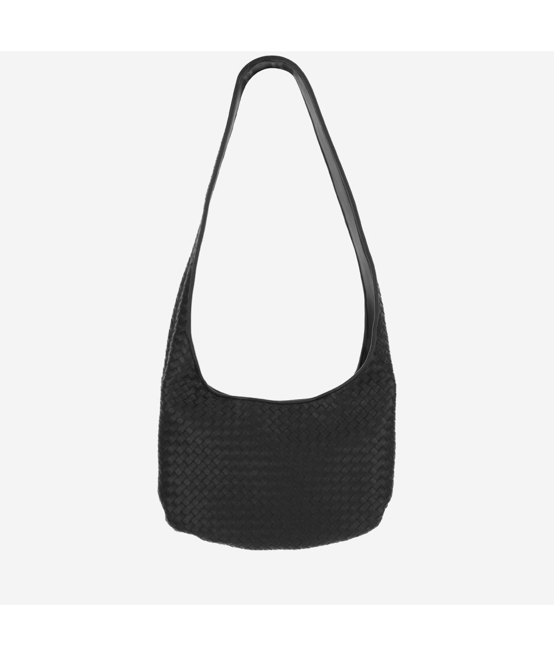 BOTTEGA VENETA Черная кожаная сумка на плечо, фото 2