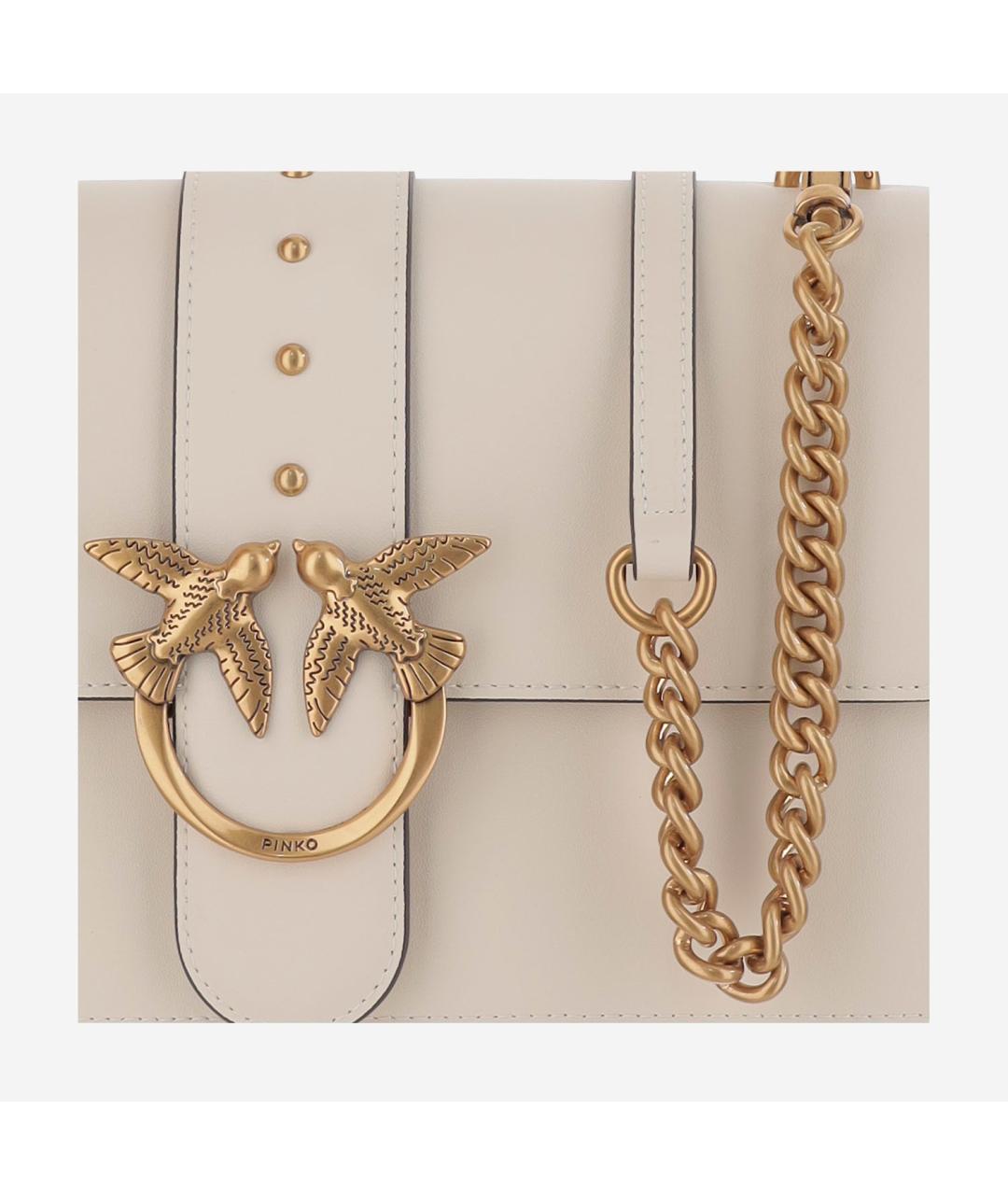 PINKO Белая кожаная сумка через плечо, фото 4