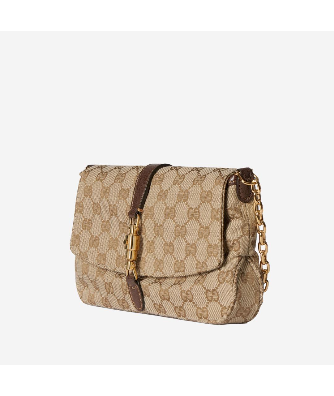 GUCCI Бежевая тканевая сумка через плечо, фото 2