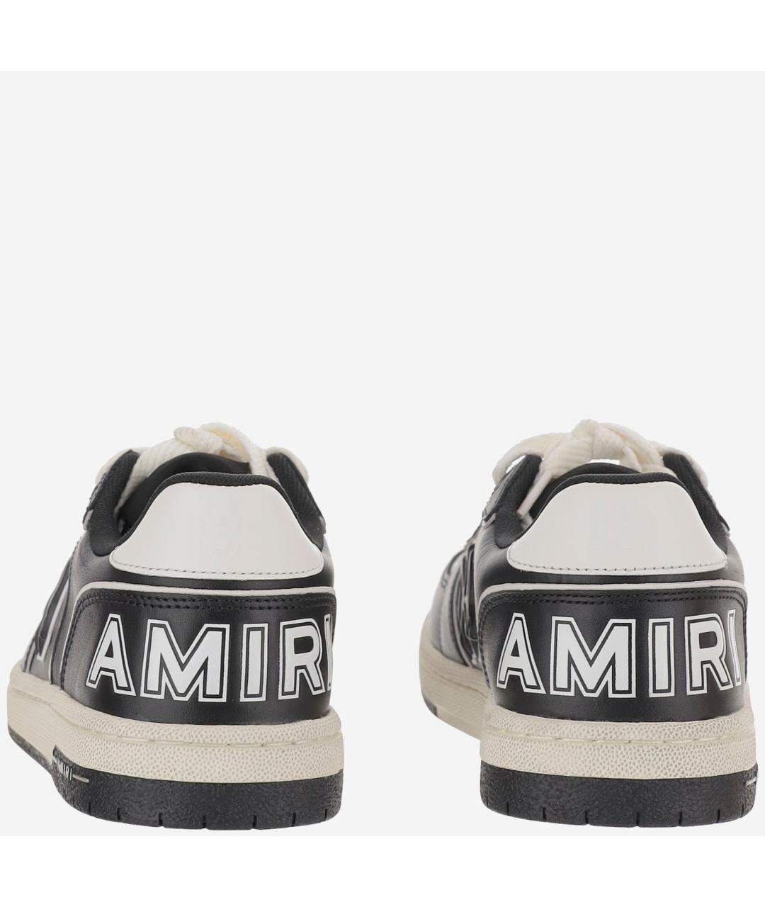 AMIRI Черные кожаные низкие кроссовки / кеды, фото 4