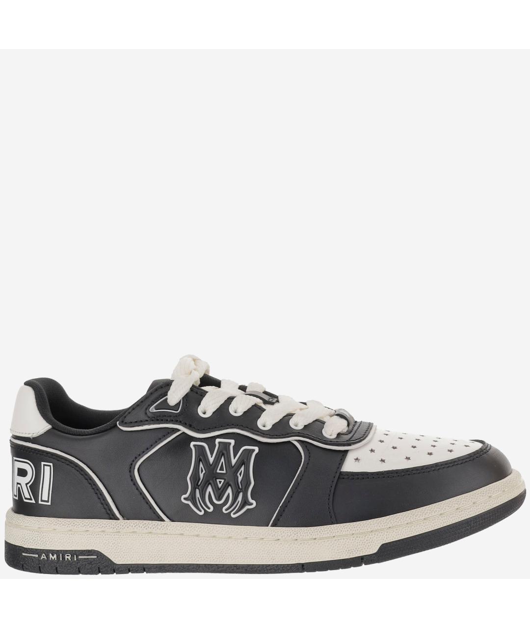 AMIRI Черные кожаные низкие кроссовки / кеды, фото 6